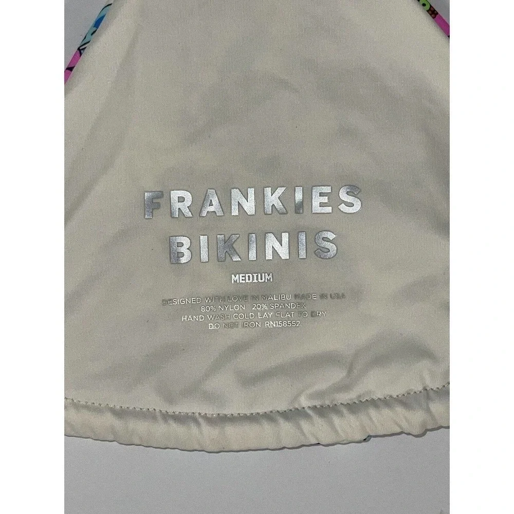 Frankies Bikinis Tia Floral Triangle Women's Bikini Top Flower Farm Sz - M